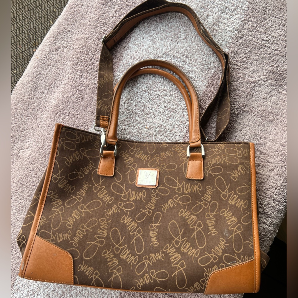 Brown Signature Dian Von Furstenberg Tote Bag